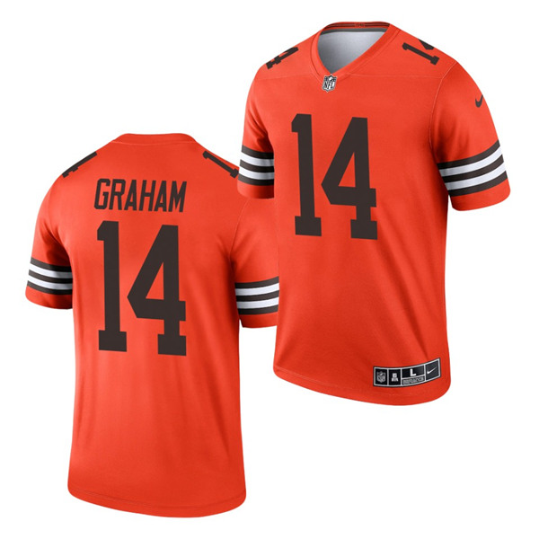 Men's Cleveland Browns #14 Otto Graham Orange Inverted Legend Jersey Men's Cleveland Browns #14 Otto Graham Orange Inverted Legend Jersey